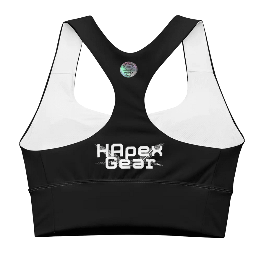 White HApex Gear White Logo Cancer Awareness Orange Ribbon. Black Longline Sports Bra product image (3)