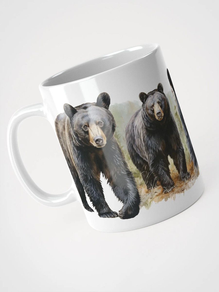 Black Bear Panoramic White Glossy Mug product image (6)