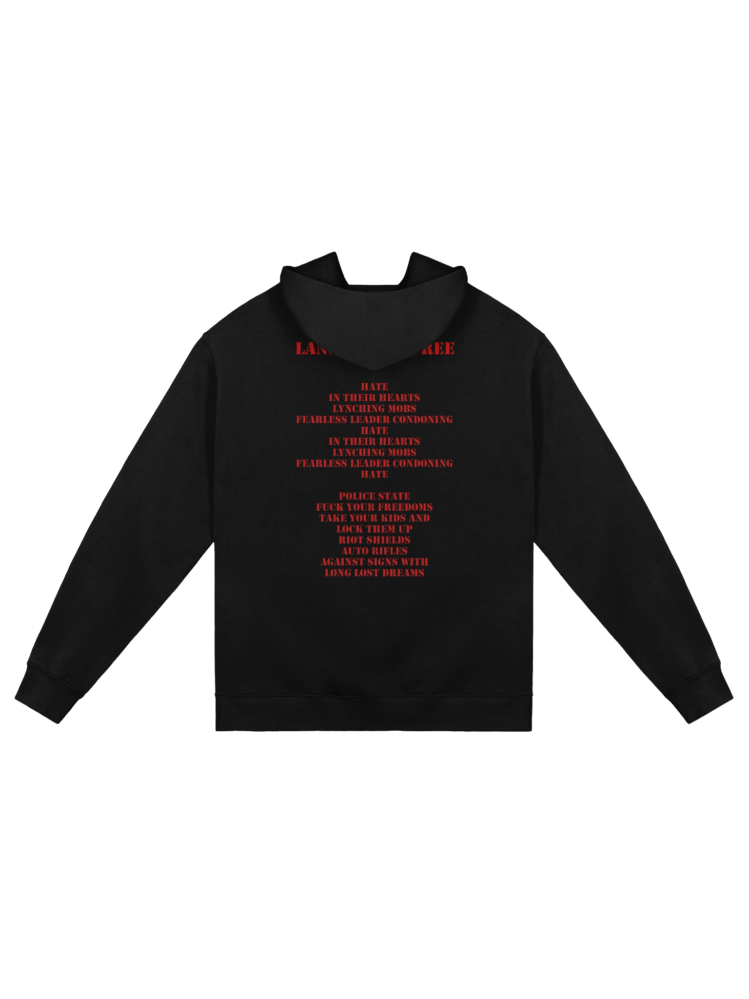 Oversized "Land of the Free" lyric hoodie product image (2)