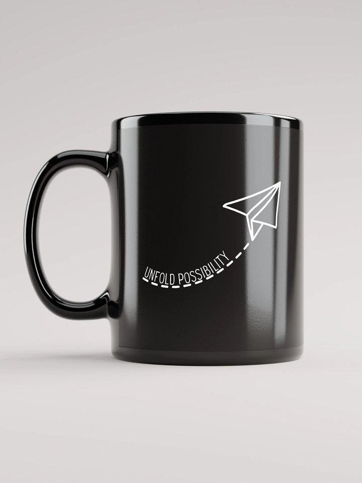 Unfold Possibility Black Glossy Mug product image (1)