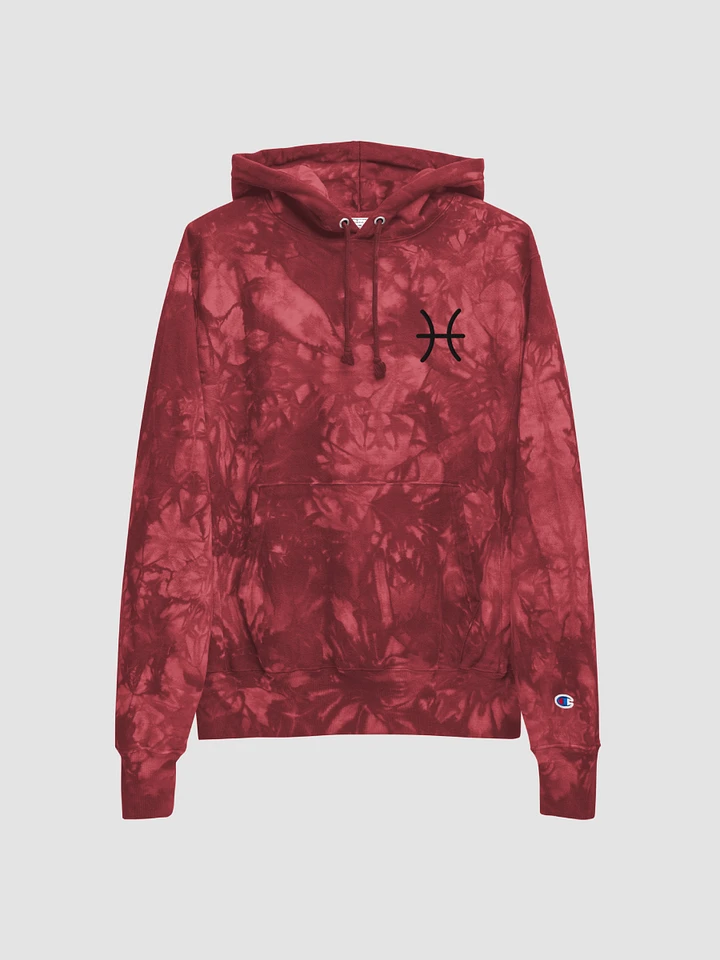 Pisces Black on Red Champion Tie Dye Hoodie product image (1)