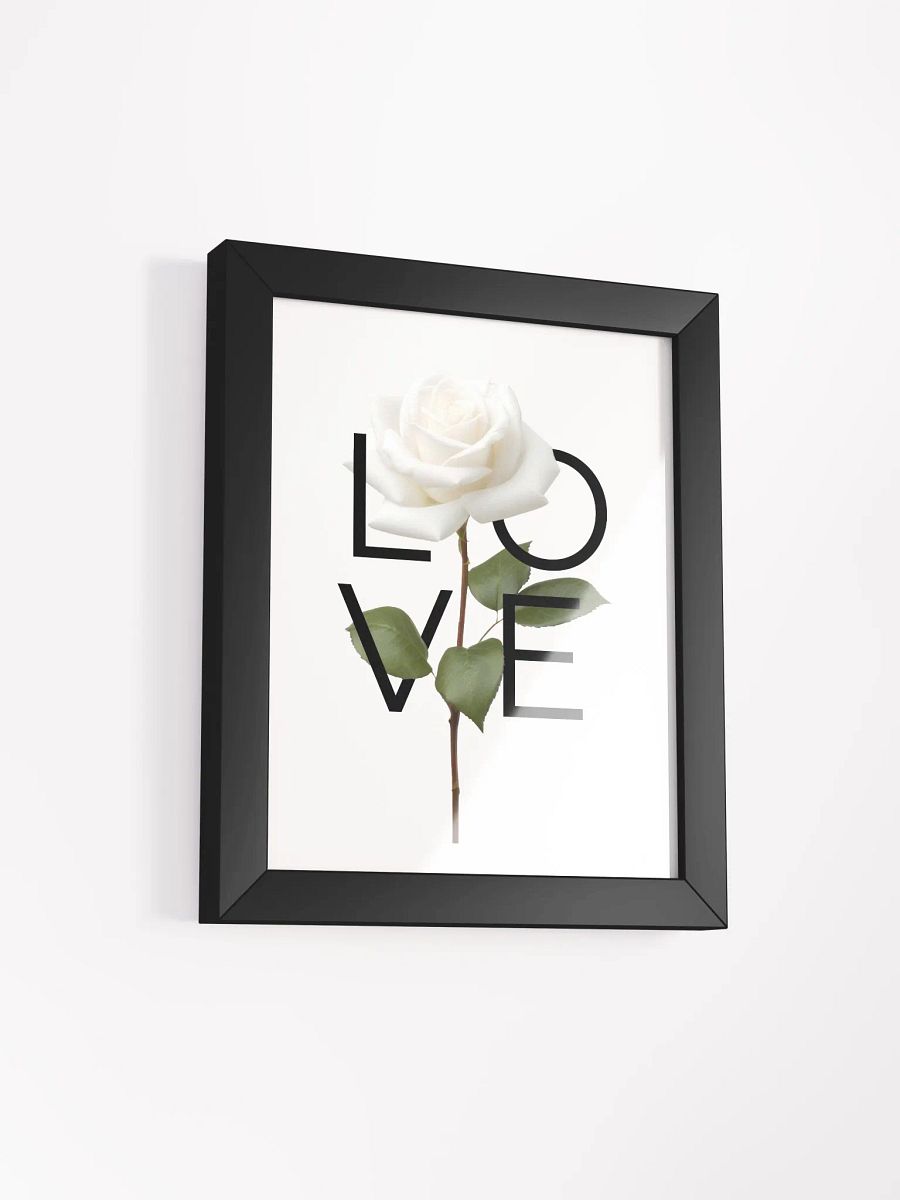 'LOVE' White Rose Framed Matte Poster product image (2)