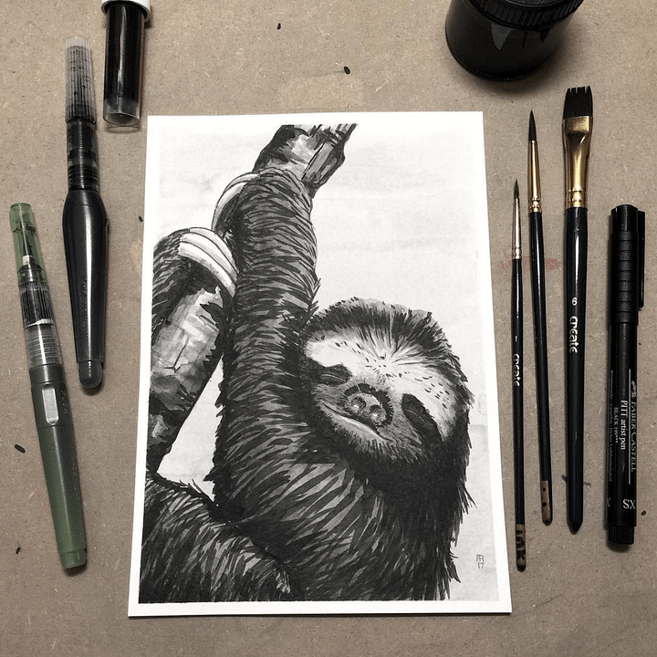 original painting : sloth product image (2)
