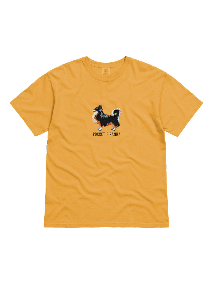 Pocket Piranha T-Shirt(Embroidered) of a Longhaired Chihuahua(Tricolor) product image (21)
