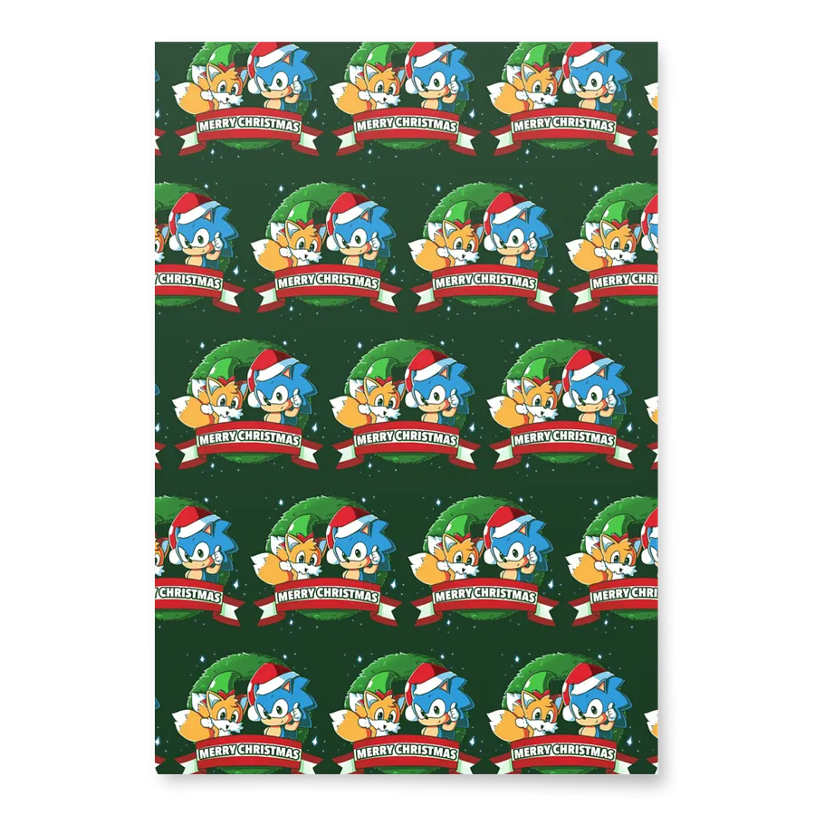 sonic and tails christmas wrapping! product image (2)