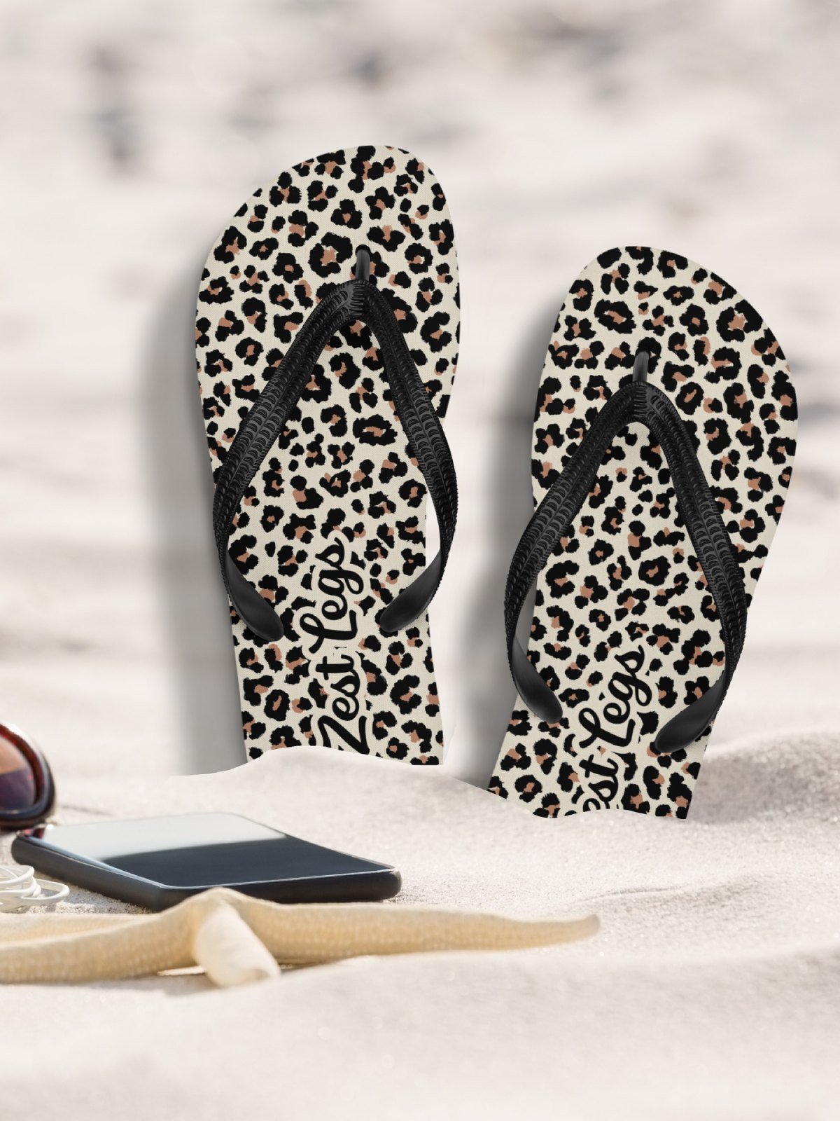 Flip flops "Abstract Animal Leopard Skin Fur Pattern" product image (5)