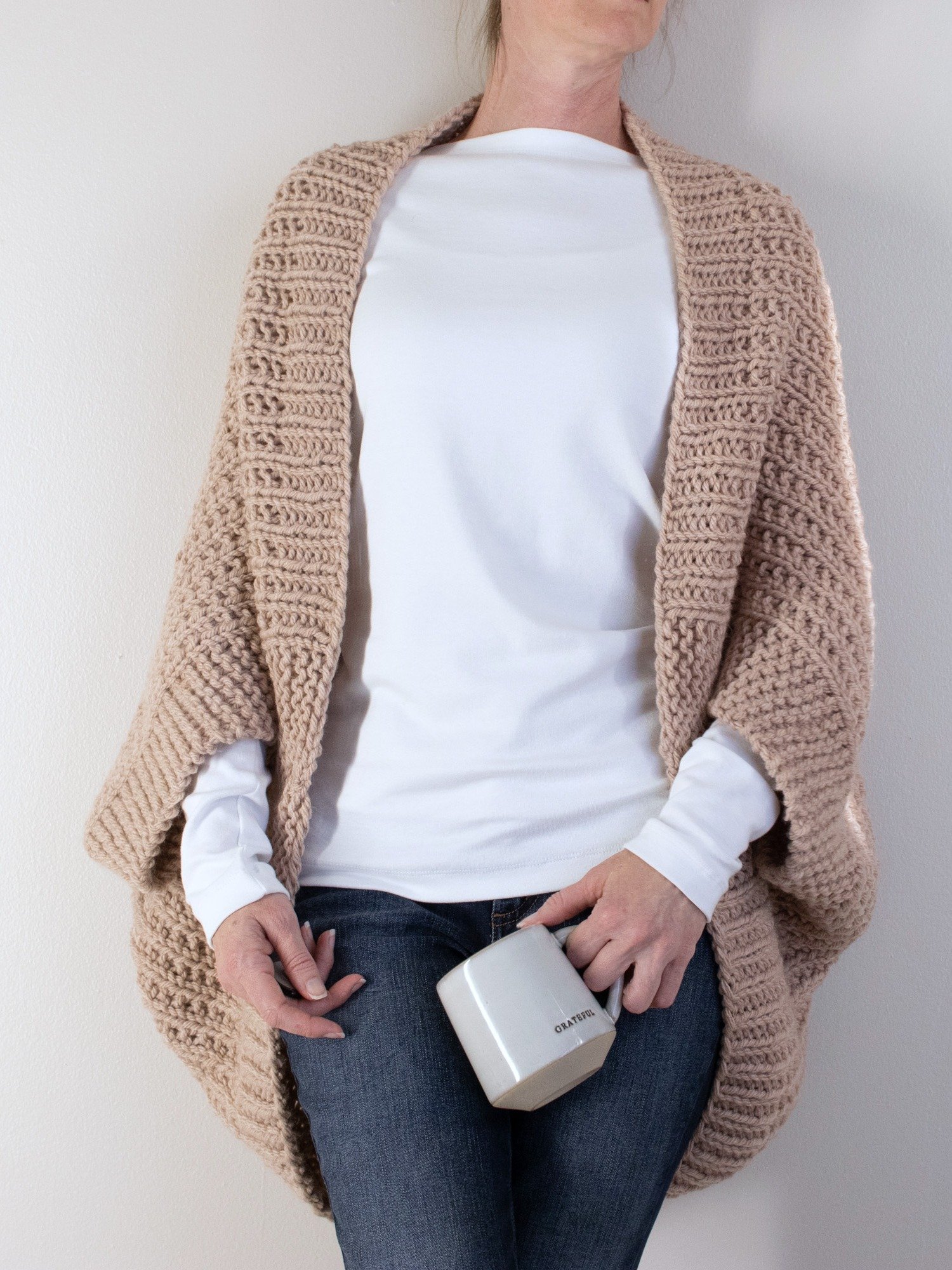Cozy Shrug Knitting Pattern - Wishing & Hoping product image (1)