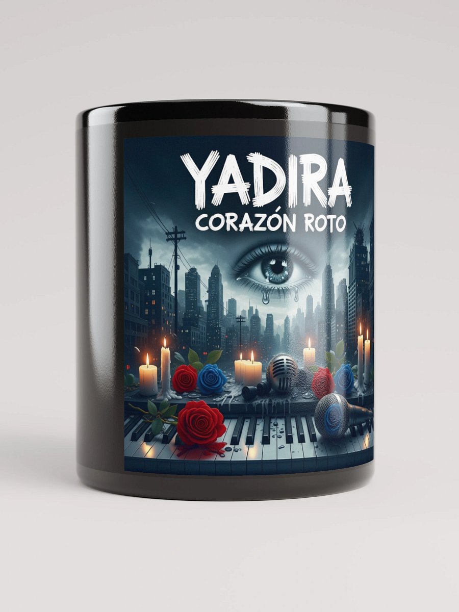 Taza negra brillante THEMIKAKINGWEAR Yadira Corazon Roto Desing product image (9)