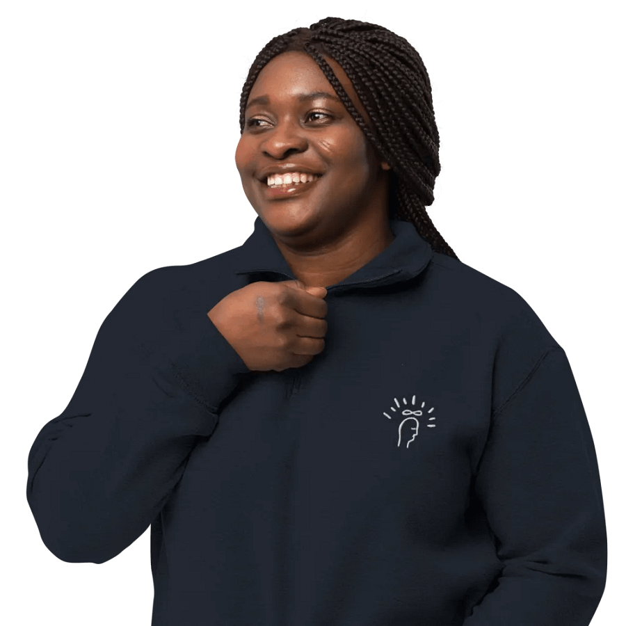 Magic Mind (white) embroidered quarter zip product image (3)