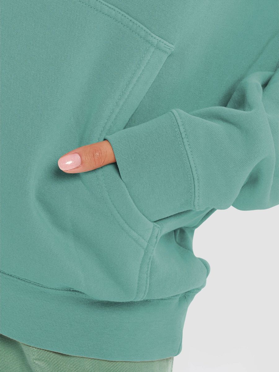 Plain Color Pigment Mint Hoodie product image (5)