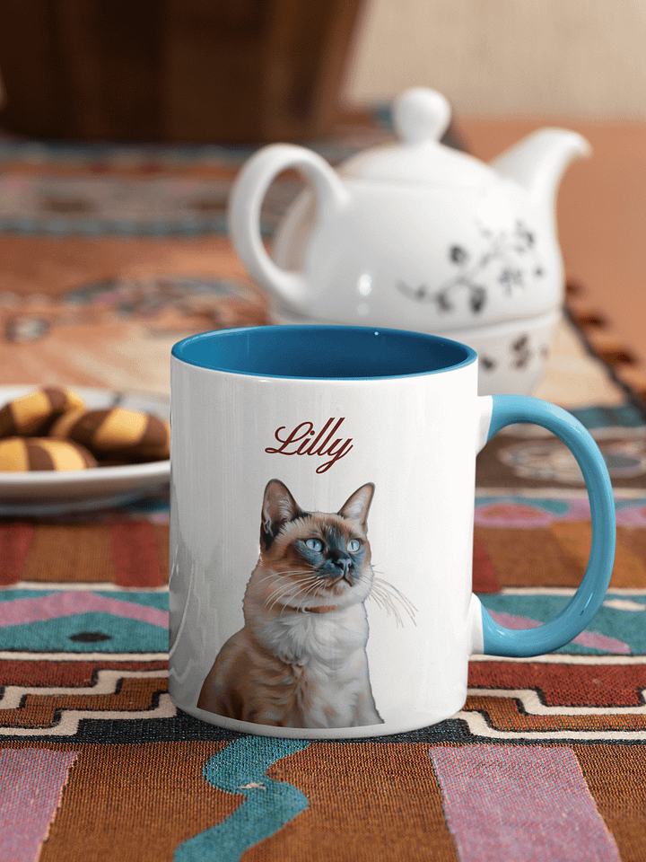 YOUR SIAMESE! / BICOLOR MUG WITH PERSONALIZED NAME / DIGITAL ART product image (1)