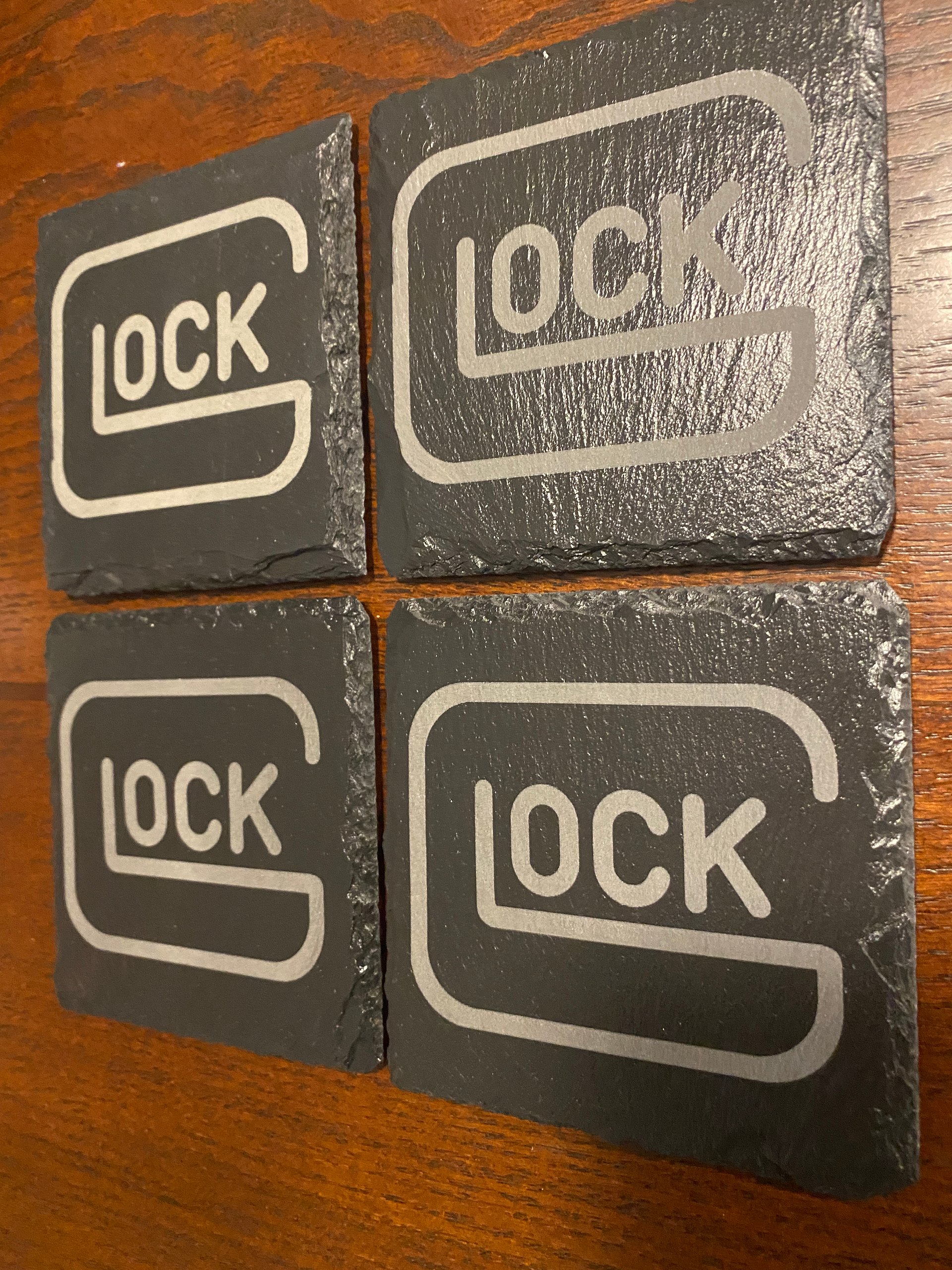 Glock - Slate Coasters - Set of 4 Custom Laser Engraved product image (1)