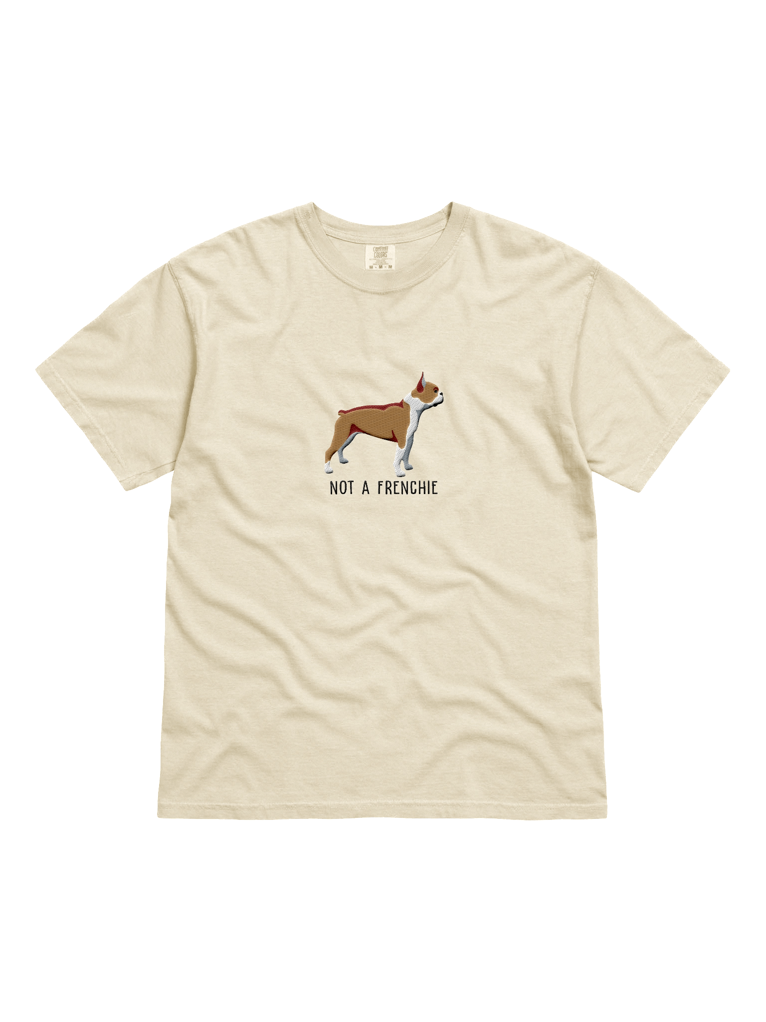 Not a Frenchie T-Shirt(Embroidered) of a Boston Terrier(Brown & White) product image (51)