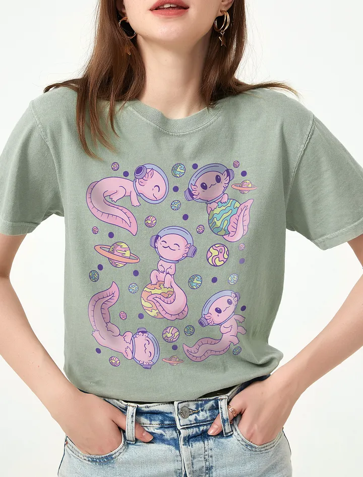 Cottagecore-Style Shirt of Kawaii Space Axolotl | Cottagecore, Goblincore, and Forestcore Axolotl T-Shirt product image (1)