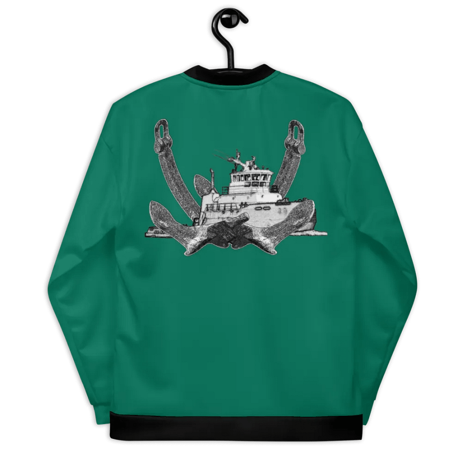 Twin Anchor Titan tug Teal Bomber Jacket product image (8)