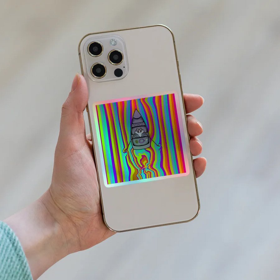 Row Row Row Your Boat holographic sticker product image (6)