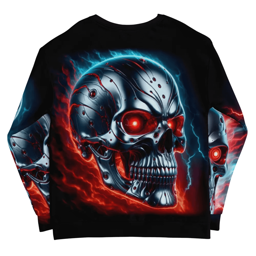 Electric Cyborg Skull All-Over Print - Unisex Sweatshirt #15 product image (12)