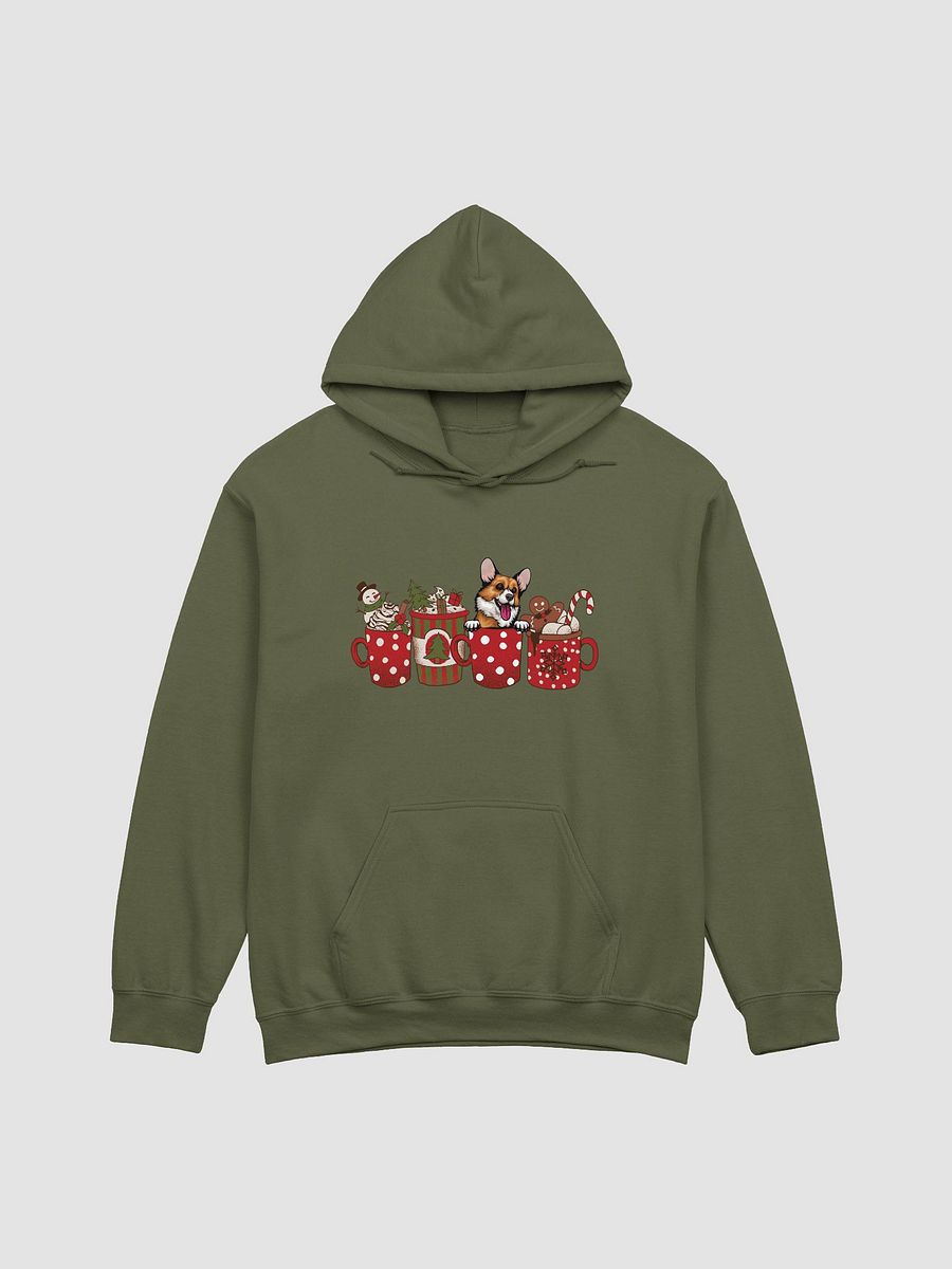 Cute Welsh Corgi in a Christmas Cup Hooded Sweatshirt | Funny Christmas Pup in a Cup product image (14)
