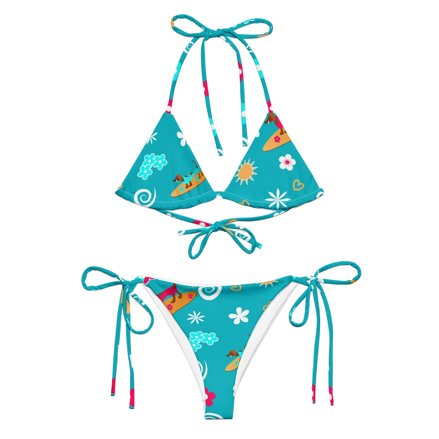 Surfing Dachshund Pattern String Bikini product image (6)