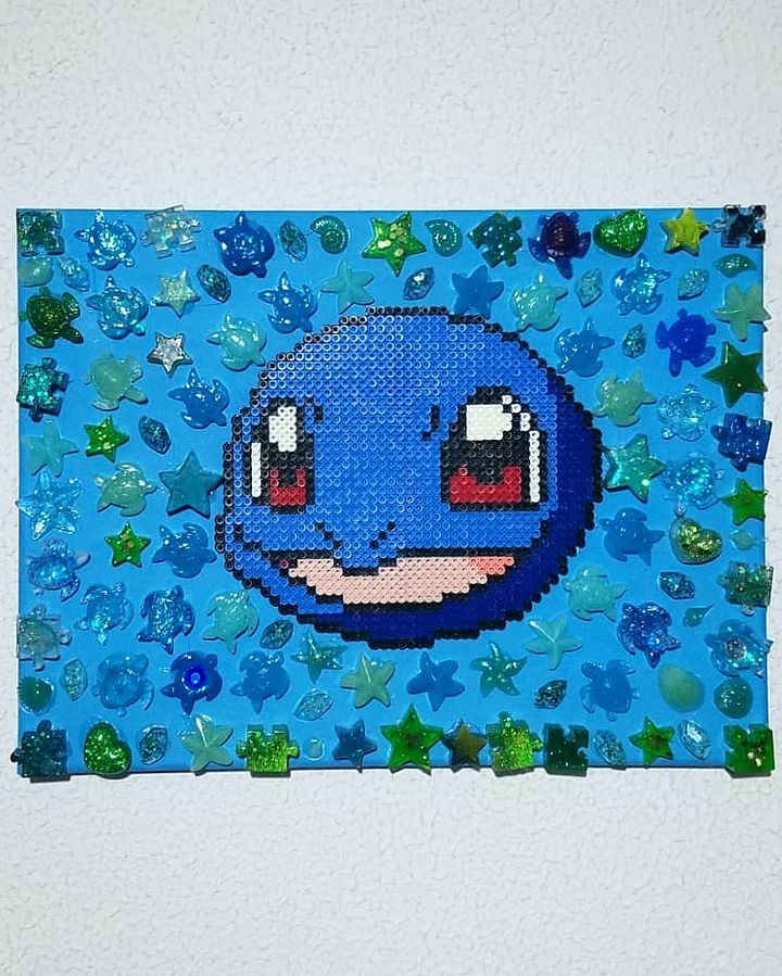 Squirtle Perler on Decorated Canvas product image (2)