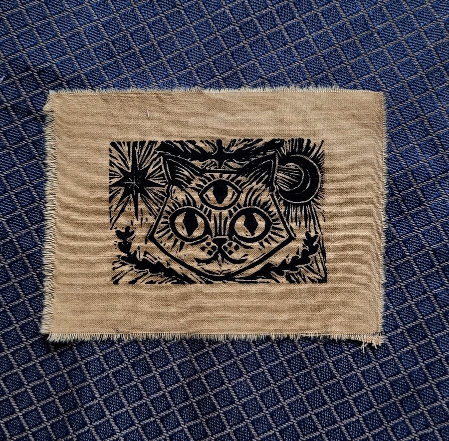 Three-eyed Cat Fabric Patch product image (1)