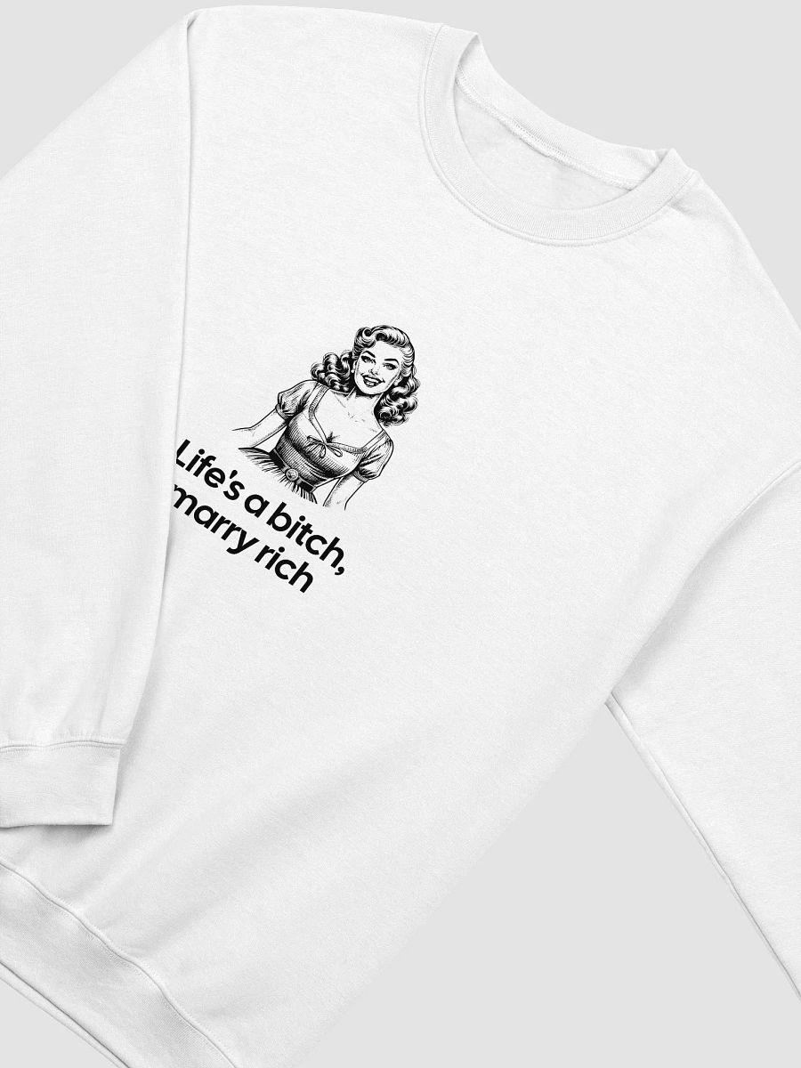 Funny Feminism Sweatshirt - „Life’s a Bitch, Marry Rich”, 90s Retro Vintage Sweatshirt product image (4)