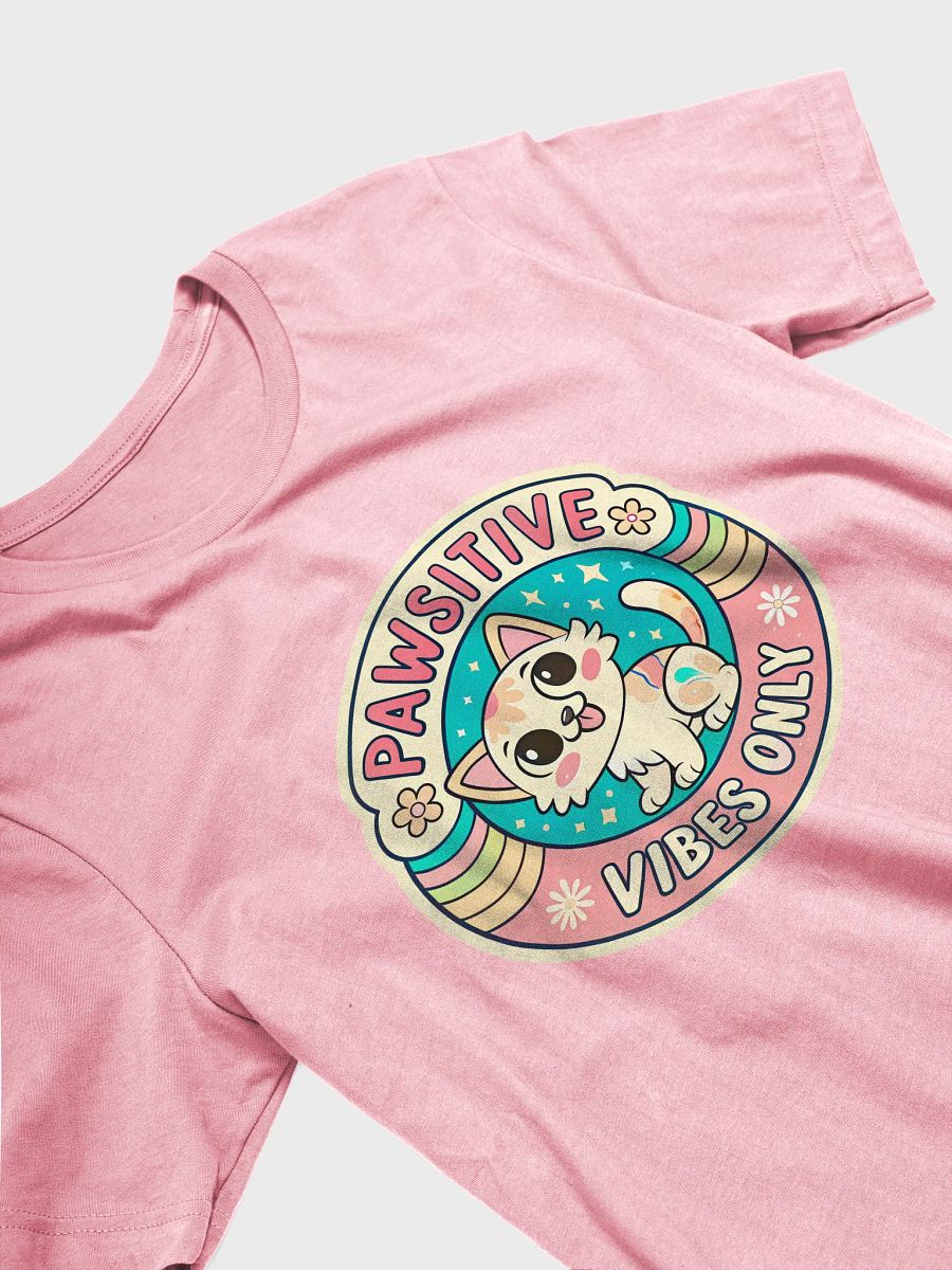 Pawsitive Vibes Cartoon Cat T-Shirt product image (26)