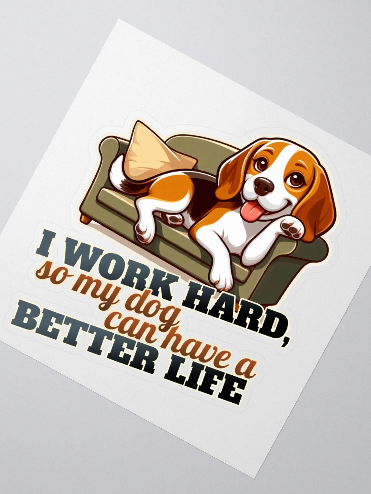 Work Hard - Beagle Sofa - Sticker product image (4)