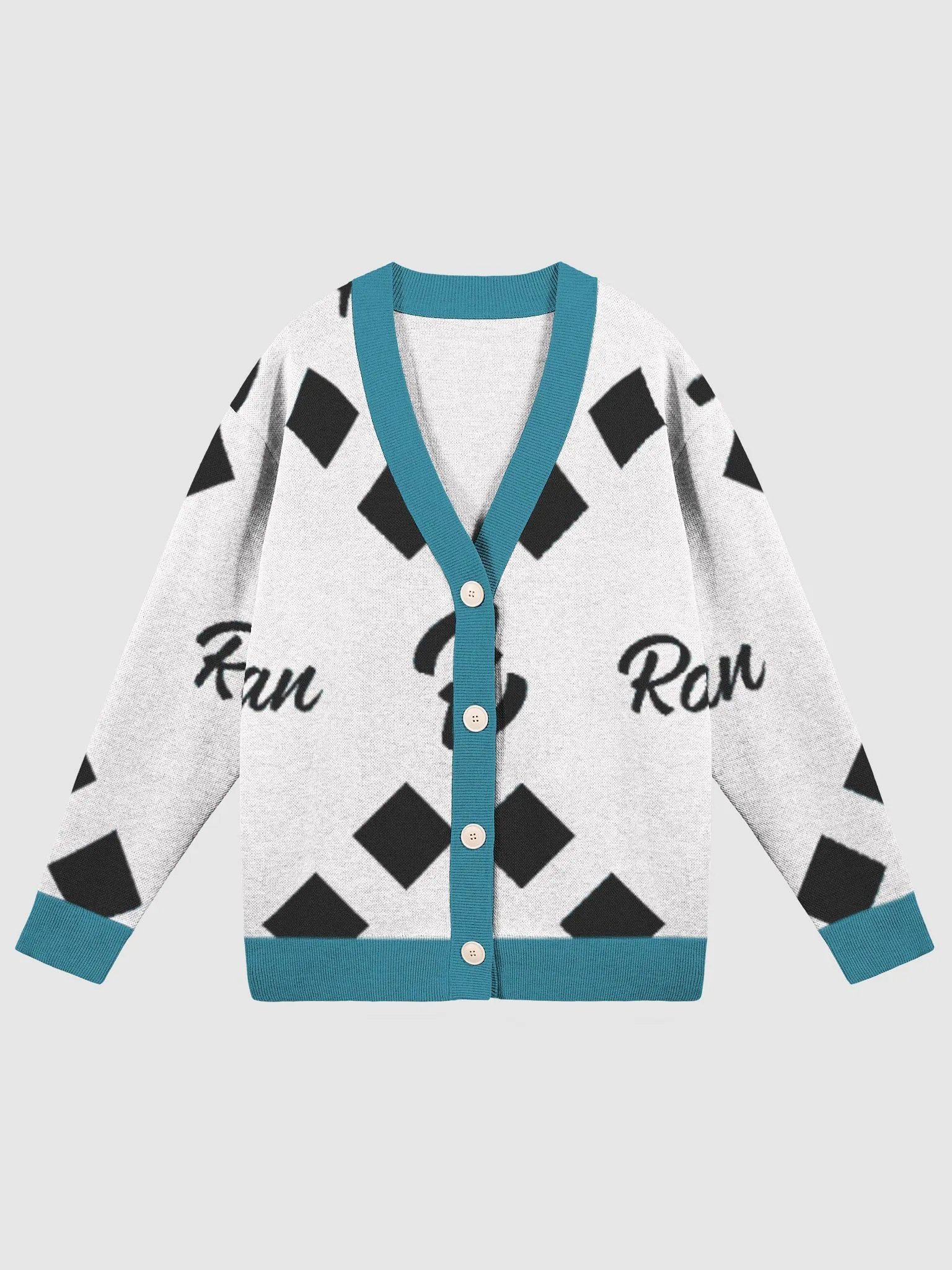 Black-White-Cyan Unisex Cardigan product image (1)