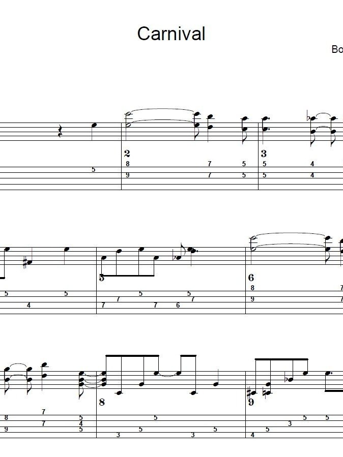 Carnival - Guitar sheet music product image (1)