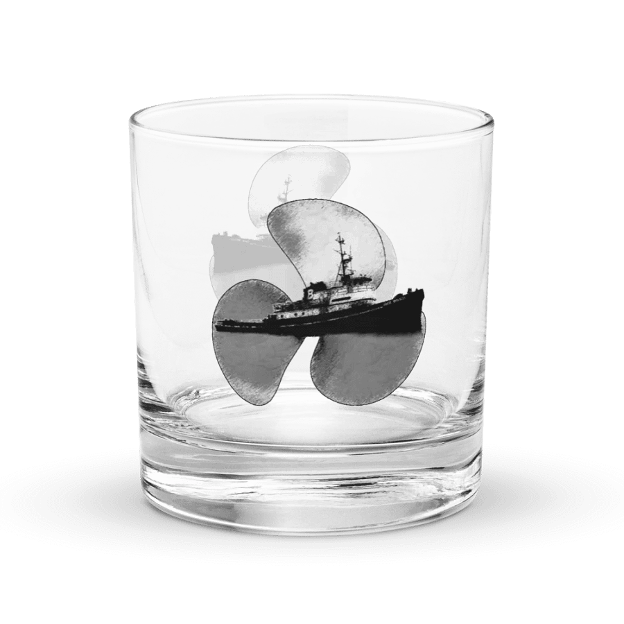 Red Twin Anchor Marco tug Rocks Glass 10.5oz product image (3)