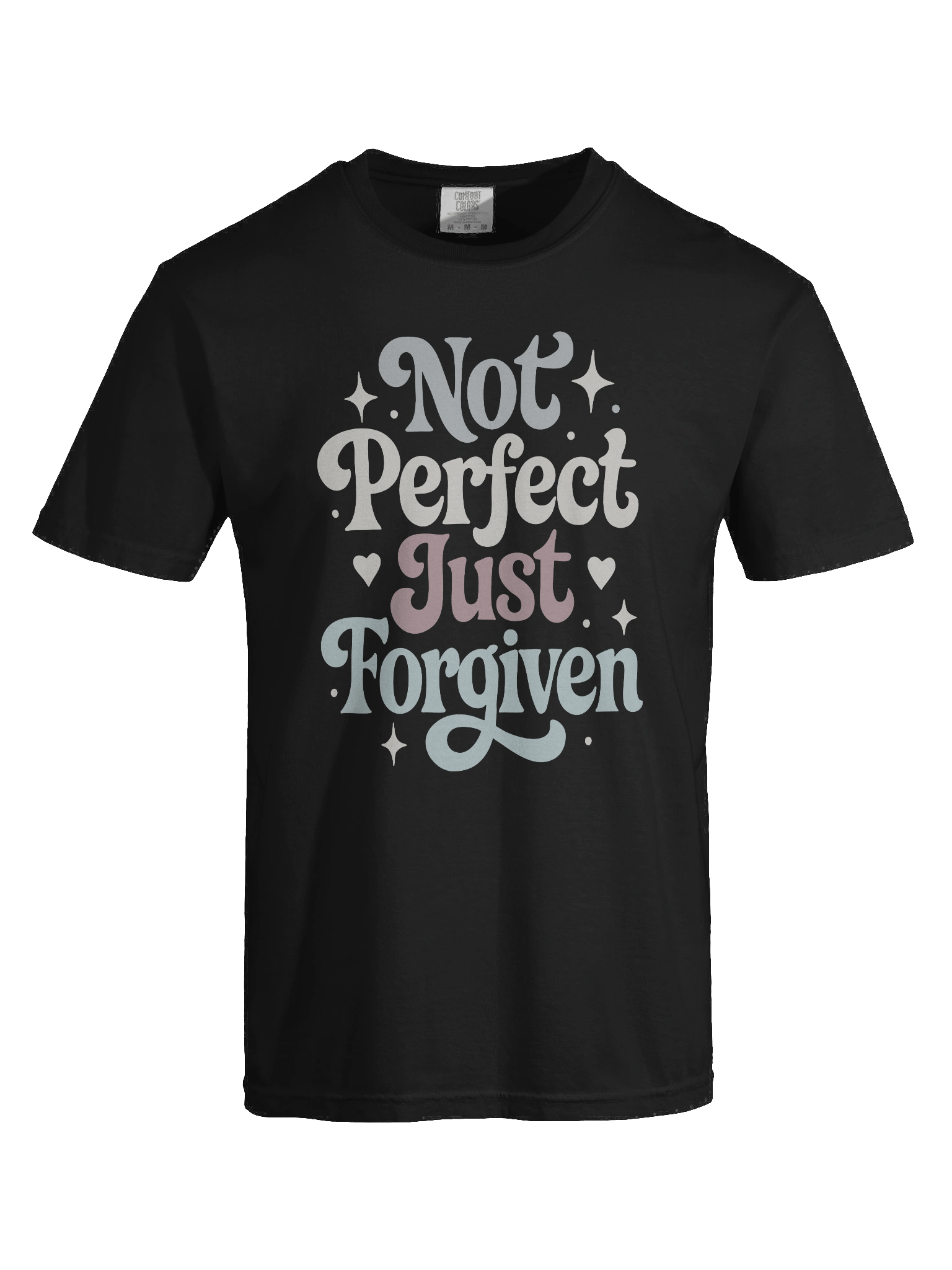 Not Perfect Just Forgiven Retro Christian Message on Comfort Colors 1717 Heavyweight Tee product image (4)