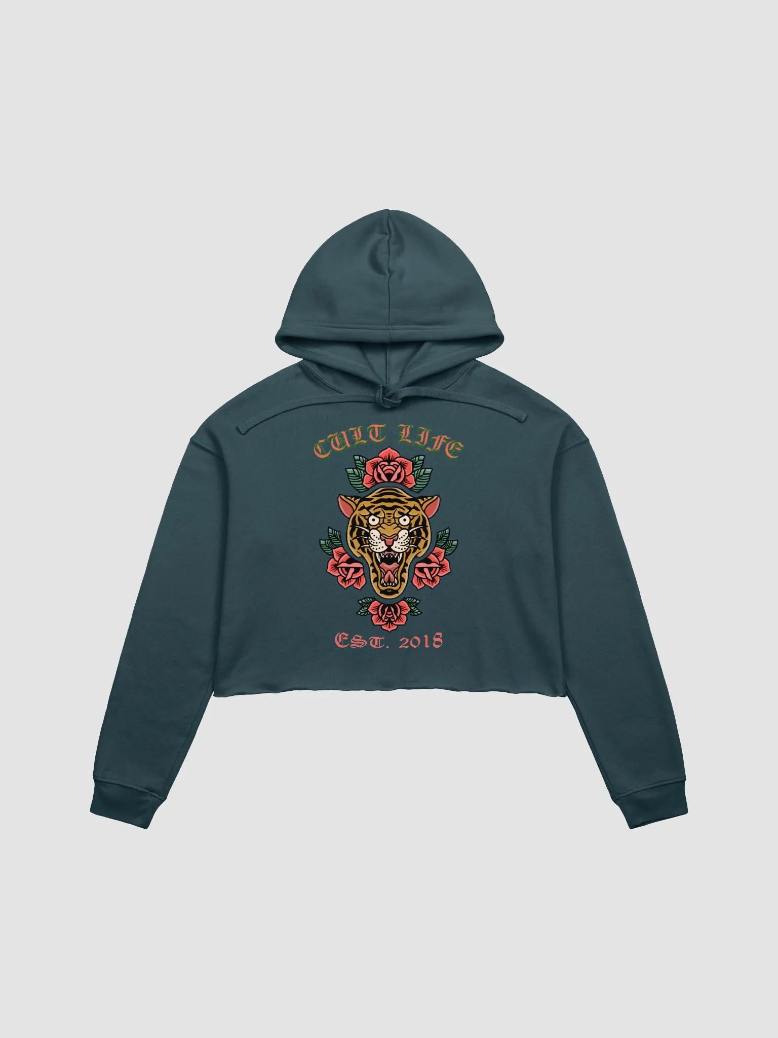 TIGER ROSE CROP HOODIE product image (1)