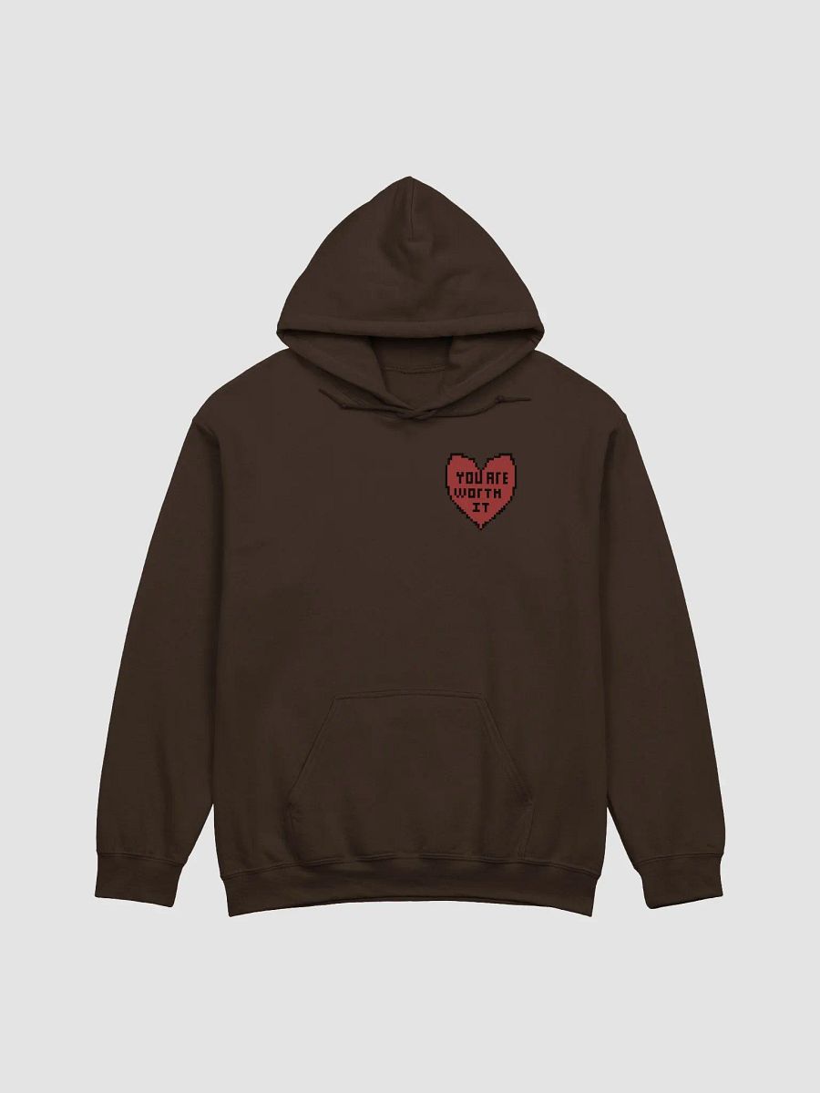You are worth it pixel heart plus sized hoodie product image (1)