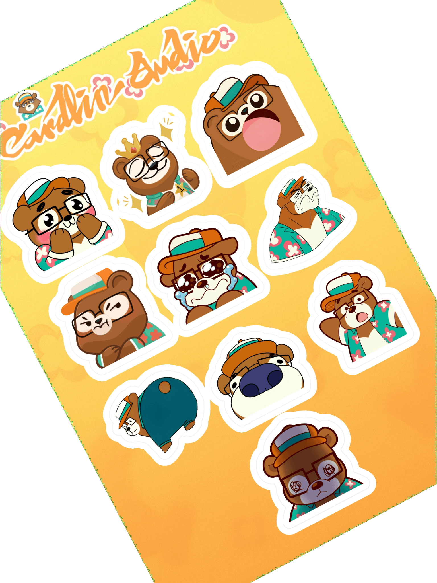 GameObear Cardigan-made Emotes Sticker Sheet product image (1)