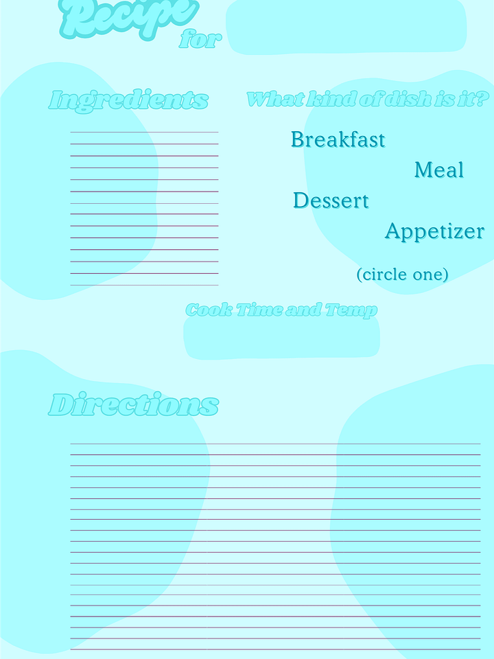 March's Planner Design - Recipes Sheets (A5 Size) product image (2)