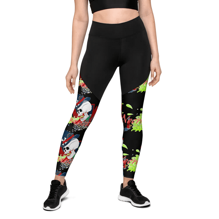Skull Chaos All-Over Sports Leggings product image (2)