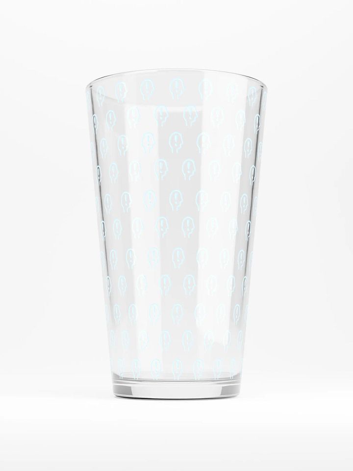 exclaiming mentally (repeating powder blue design) pint glass product image (1)