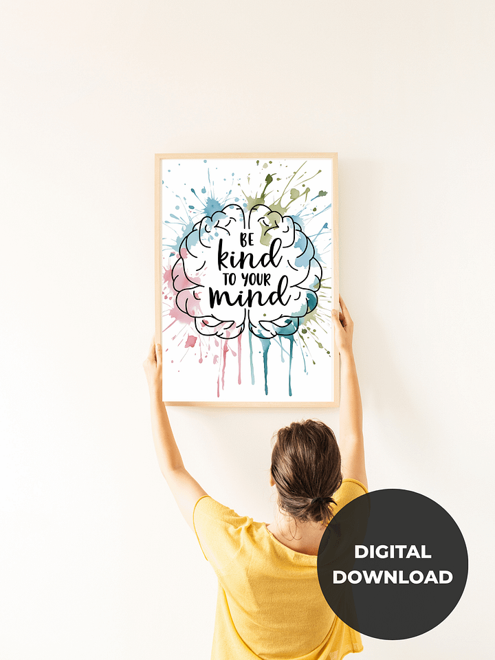 Be Kind to Your Mind Printable Wall Art Digital Download product image (2)