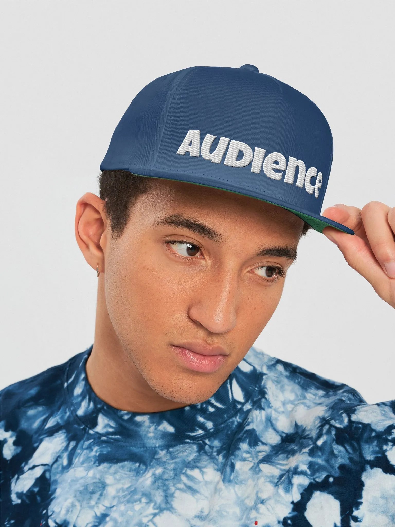 "Audience" flat snapback hat product image (6)