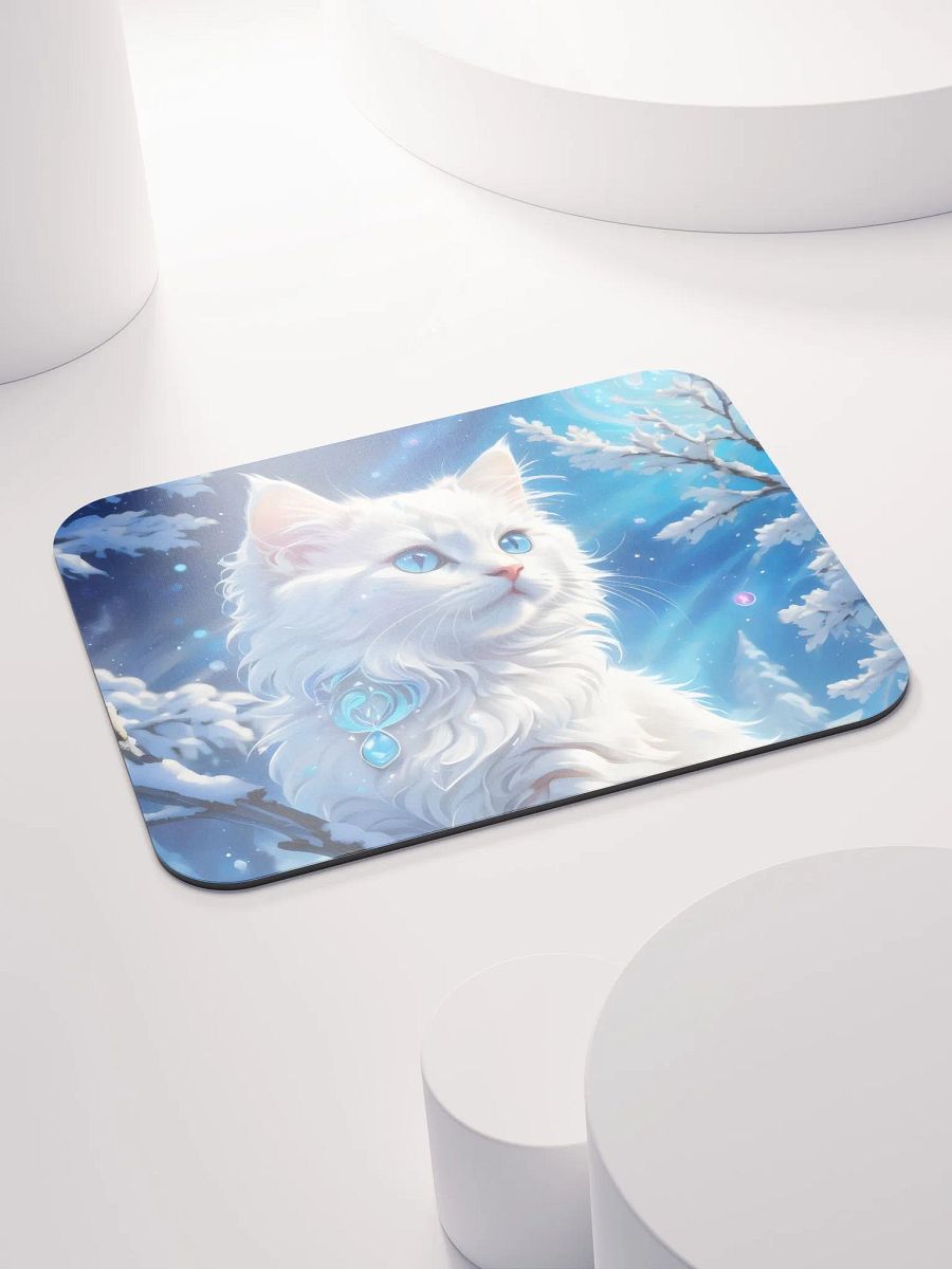 Blue-Eyed Kitten Winter Magic Mouse Pad product image (5)