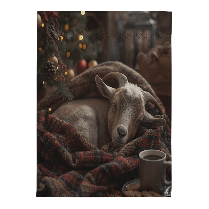 Cozy Christmas Goat Farm Flag product image (2)