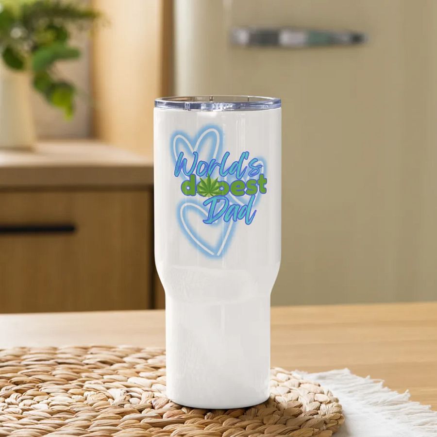 Dopest Dad Neon Heart Travel Mug product image (2)