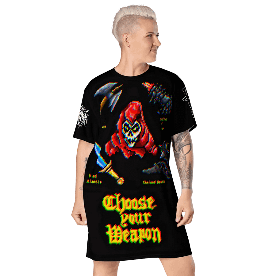Choose Your Weapon Pixel-Art T-Shirt Dress product image (6)