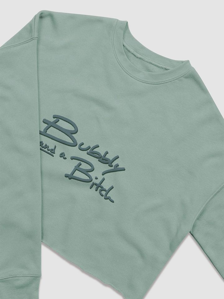 Bubbly and a B*tch (forest shadow design) women's fleece crop sweatshirt product image (9)