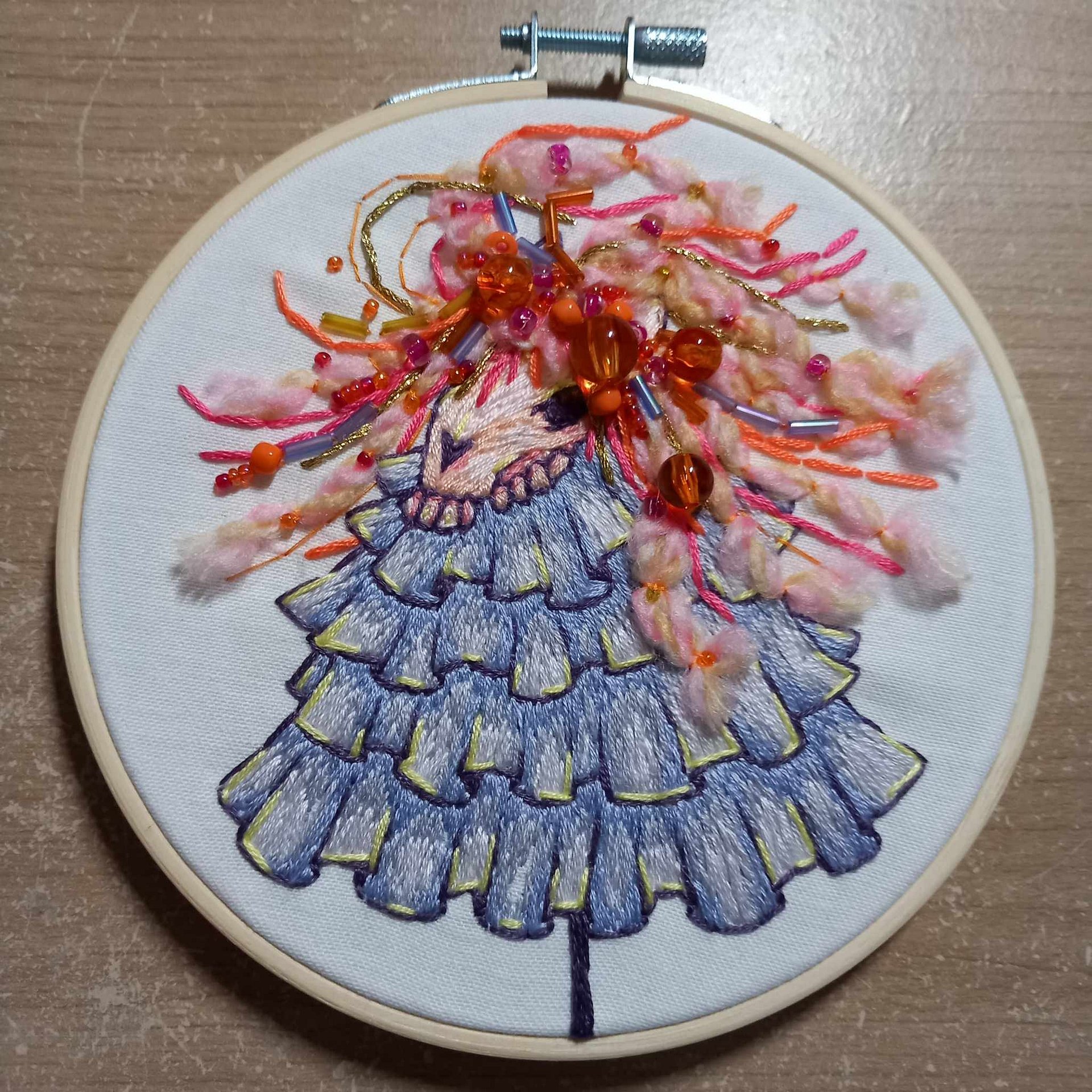 Sunrise Mari Lwyd Embroidery Hoop Art product image (2)