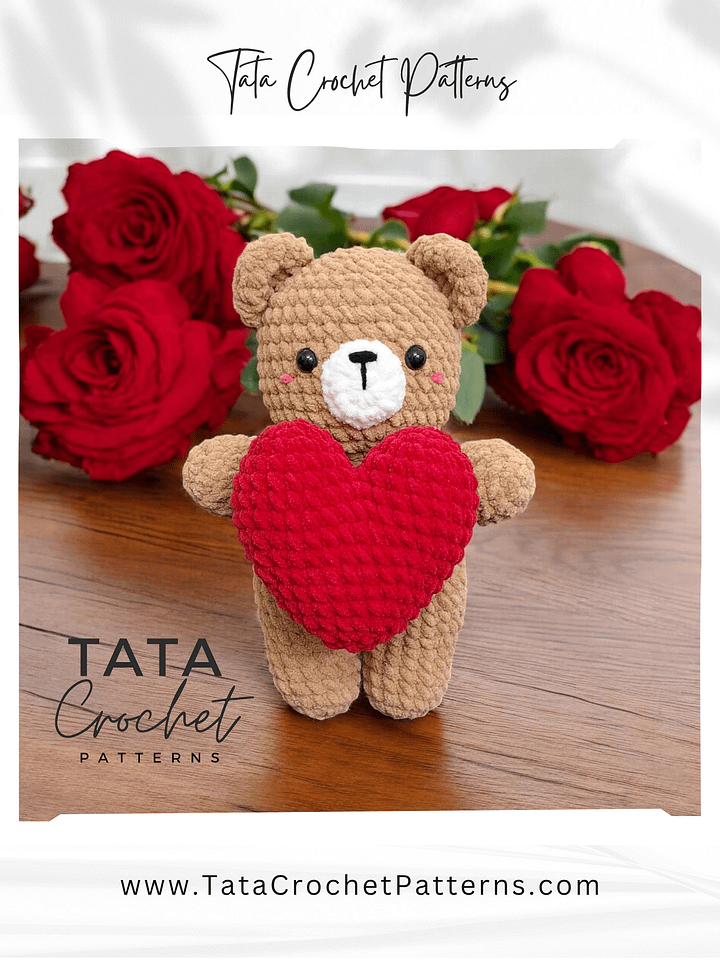 PDF Pattern - Crochet Bear Holding The Heart product image (1)