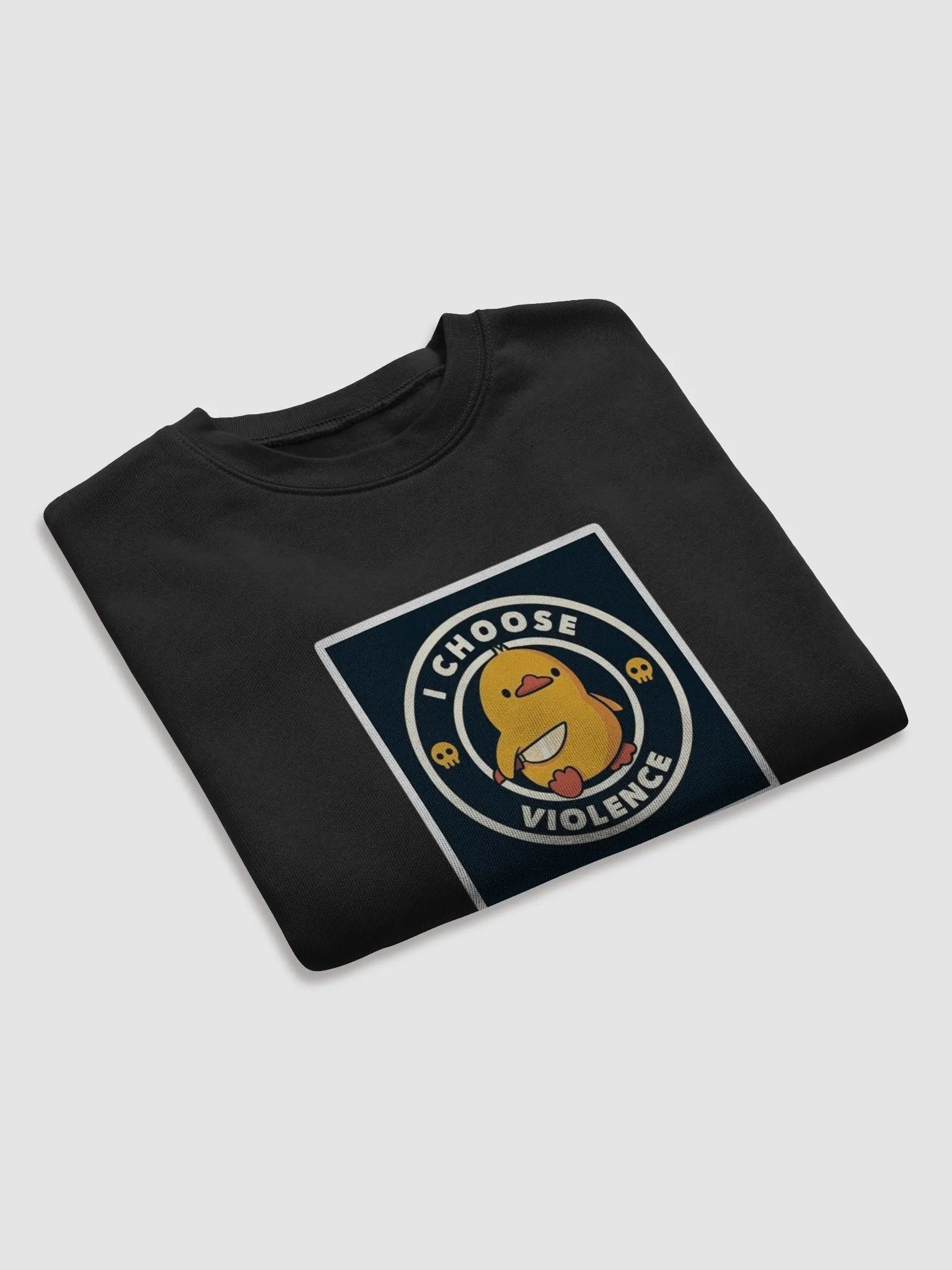 Funny Meme Duck Knife Crop Sweatshirt product image (34)