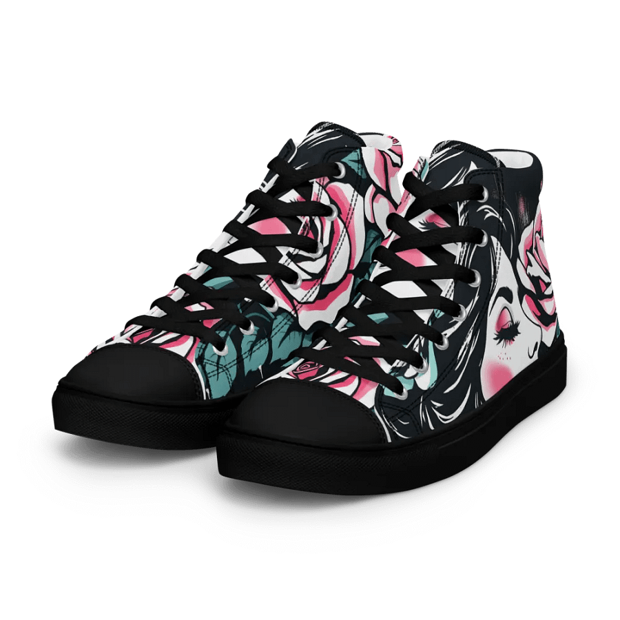 Romantic Roses Women's High Top Canvas Shoes product image (6)