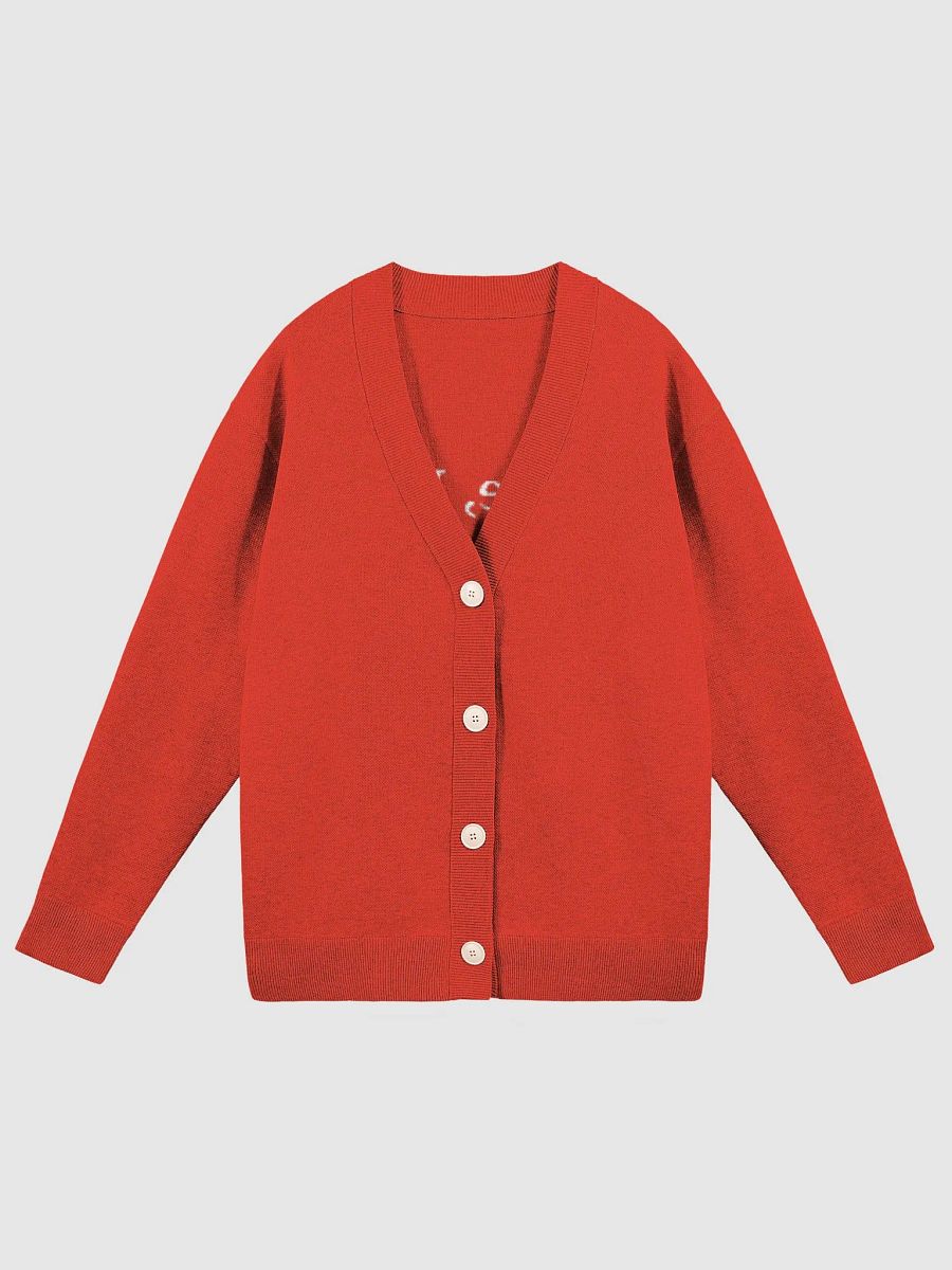Peace, Love and Paris with Monuments Parisian Chic Knitted Cardigan | Red product image (2)